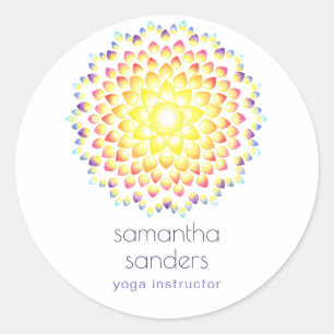 Yoga Instructor Rainbow Colourful Mandala  Classic Round Sticker