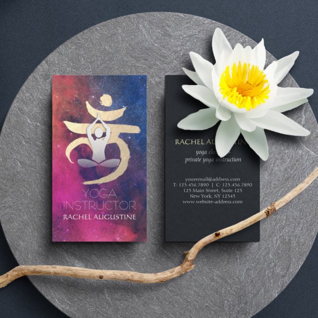 Yoga Instructor Root Chakra Symbol Meditation Pose Business Card (Creator Uploaded)