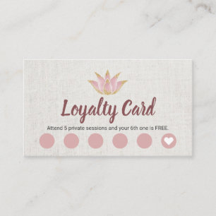 Yoga Instructor Rose Gold Lotus Flower Loyalty Card