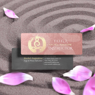 Yoga Instructor Silver Gold Meditation Pose ZEN OM Mini Business Card