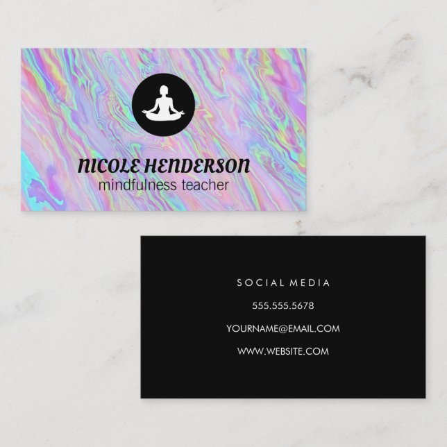 Yoga Instructor | Sitting Pose Business Card (Front/Back)