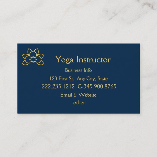 Yoga Instructor Studio Business Card (Front)