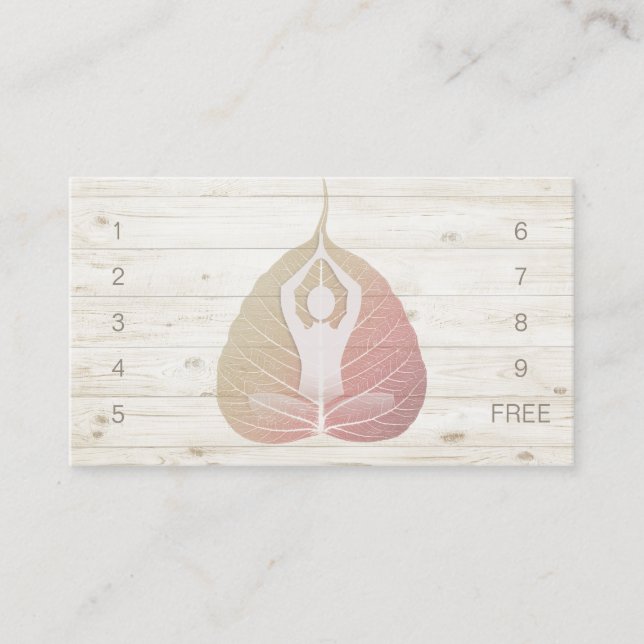 YOGA Instructor Studio Loyalty Punch Bodhi Leaf Card (Front)