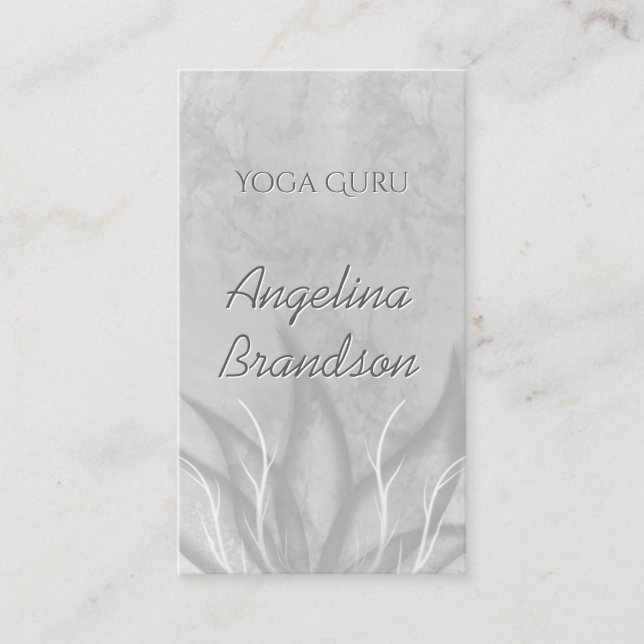 Yoga Instructor Stylised Lotus Flower Grey Card (Front)