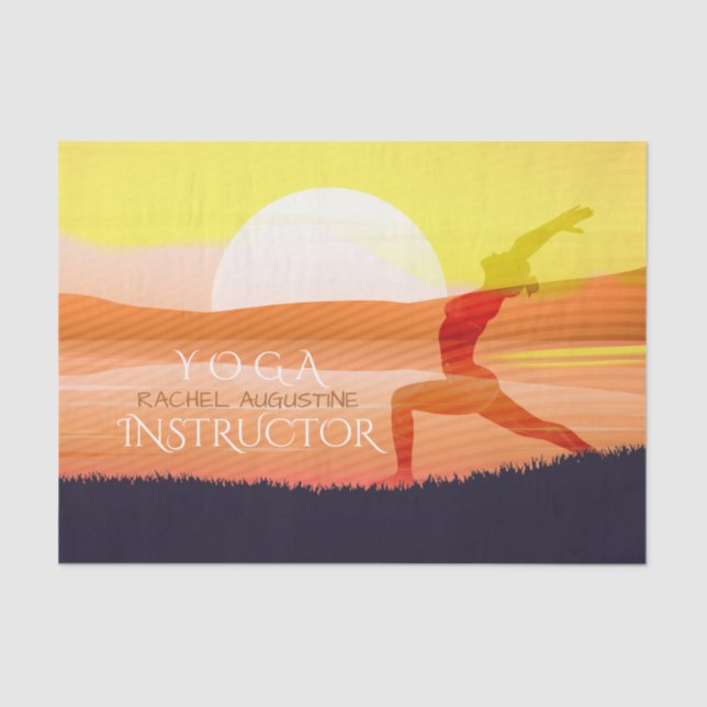 Yoga Instructor Sun Salutation Crescent Moon Pose Tissue Paper (Front)