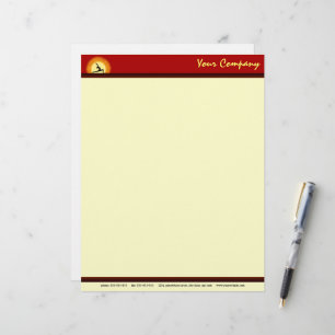 Yoga Instructor Teacher Pose Sunrise Letterhead
