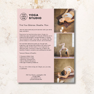 Yoga Instructor Teacher Promotional Pink Business Flyer