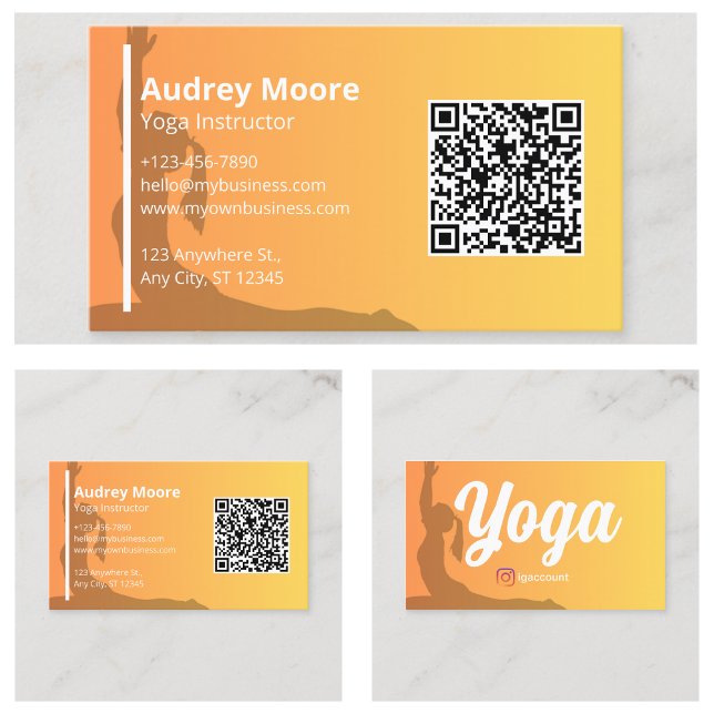 Yoga Instructor Templates QR Code Business Card (Yoga Instructor Templates QR Code Business Card
)