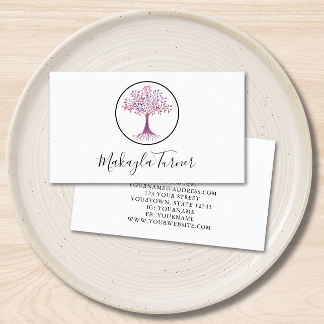 Yoga Instructor Tree of Life Business Card (Creator Uploaded)