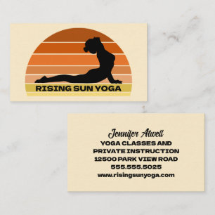 Yoga Instructor Upward Facing Dog Pose Sunrise Business Card