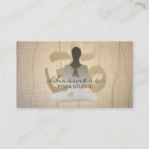 Yoga Instructor Vintage Gold Om Sign Namaste Business Card