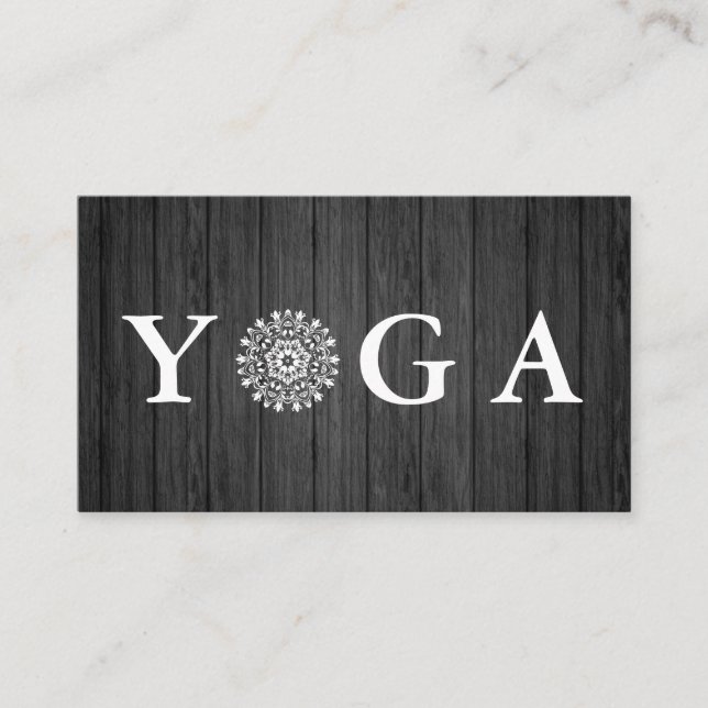 Yoga Instructor Vintage Style Wodden Business Card (Front)