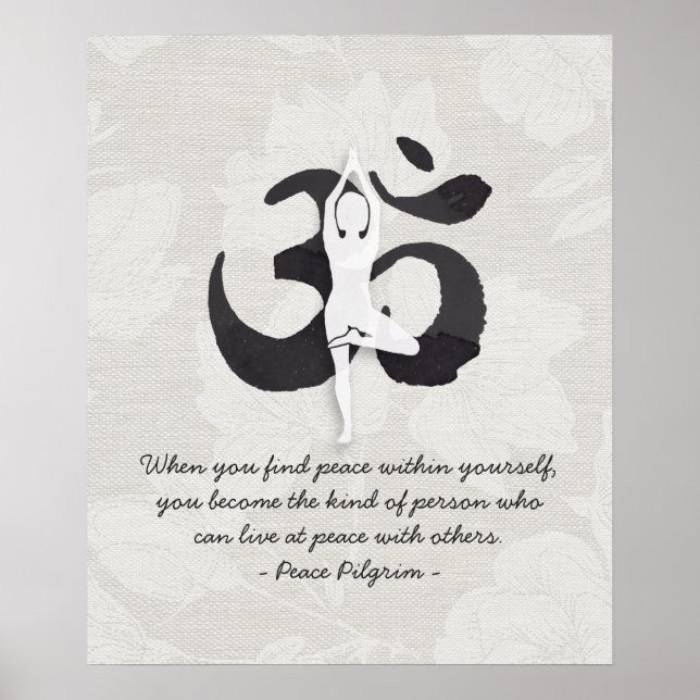 YOGA Instructor Watercolor Meditation Pose Om Sign (Front)