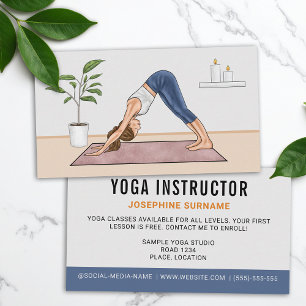 Yoga Instructor Woman Downward-facing Dog Pose Business Card