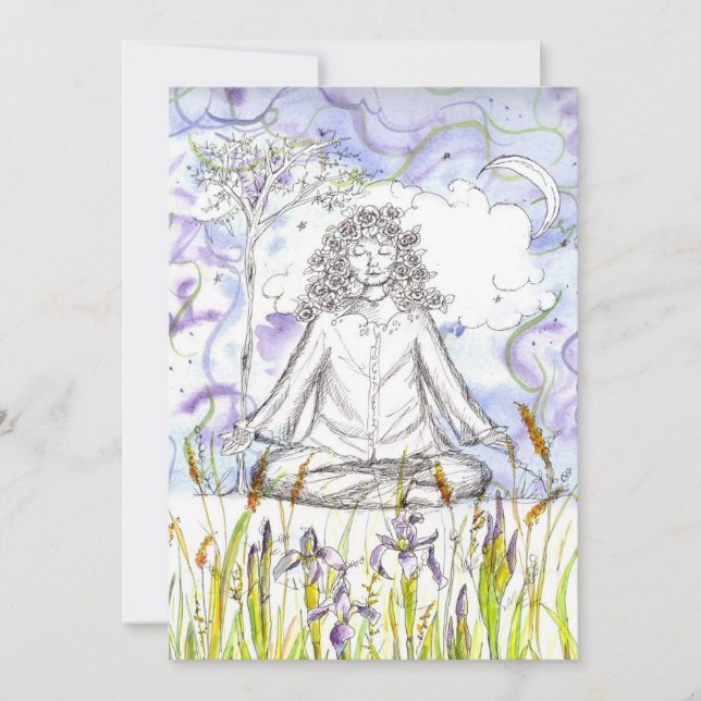 Yoga Invitation Zen Meditation Botanical Floral (Front)