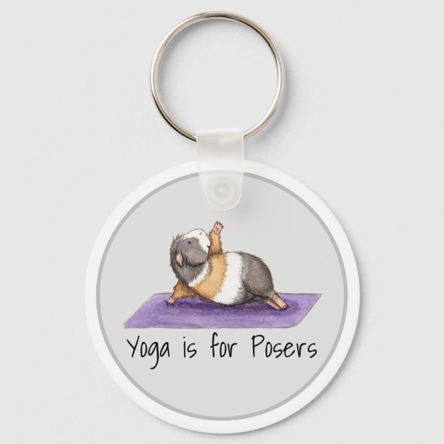 Yoga is For Posers Funny Guinea Pig  Key Ring (Front)