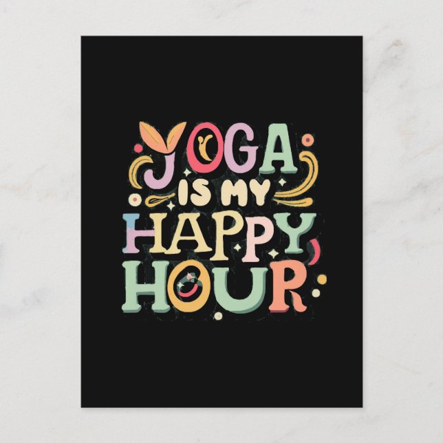 Yoga Is My Happy Hour Postcard (Front)