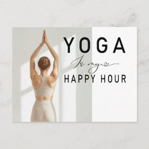 Yoga is my happy hour Woman posing yoga Postcard