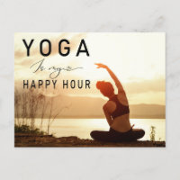Yoga is my happy hour Woman posing yoga