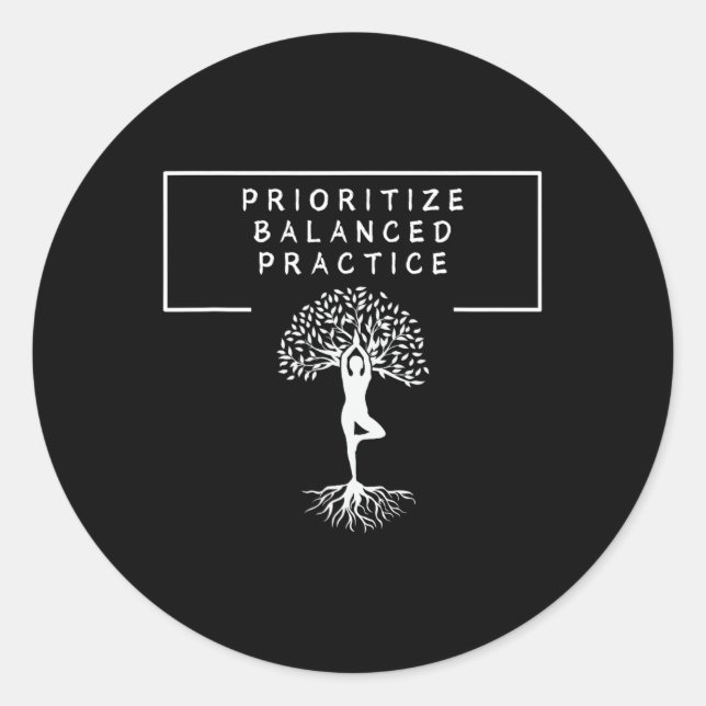 Yoga Lanced Practice Tree Pose Mindfulness Meditat Classic Round Sticker (Front)