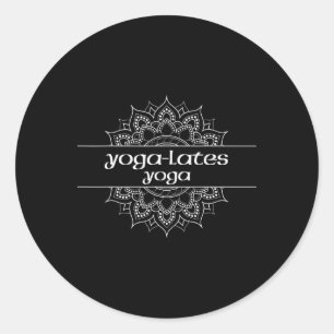 Yoga-lates Yoga Type Mandala Graphic Classic Round Sticker