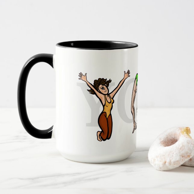 Yoga Letter Positions Women's Mug (With Donut)