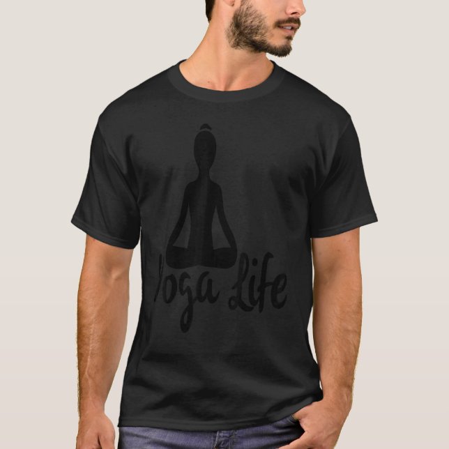 Yoga Life Graphic Tee Zen Tree Animals Relaxation (Front)
