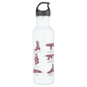 Yoga Llama Alpaca Yoga Positions 710 Ml Water Bottle