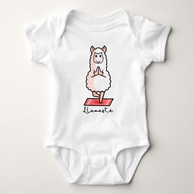 Yoga Llama - Llamaste Baby Bodysuit (Front)