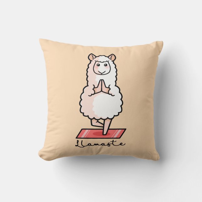 Yoga llama - Llamaste Cushion (Front)