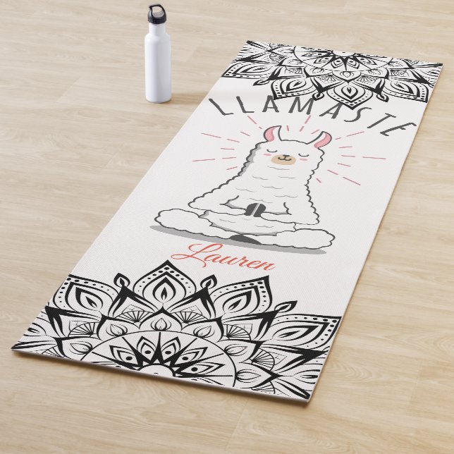 Yoga Llama - Llamaste Pun Mindfulness Mandala Name Yoga Mat (In Situ)