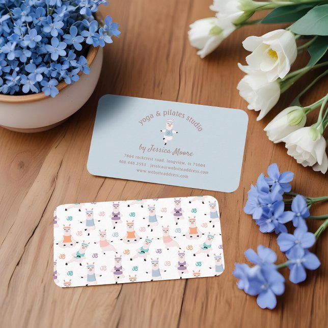 Yoga Llamas & Pilates Fitness Studio Company Logo  Business Card (Yoga Llamas & Pilates Fitness Studio Company Logo Business Card)