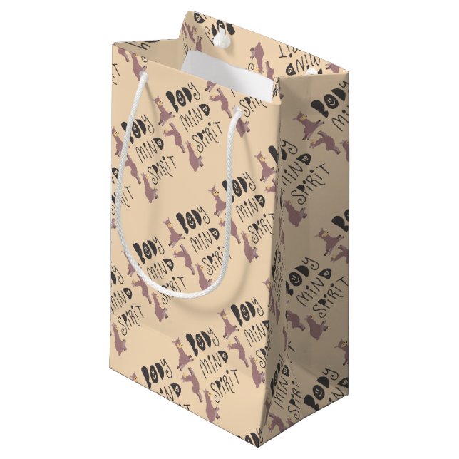 Yoga Llamas Small Gift Bag (Front Angled)