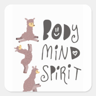 Yoga Llamas Square Sticker
