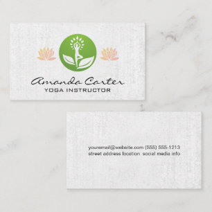 Yoga Logo Lotus Flowers Business Card