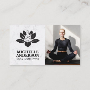 Yoga Logo Woman Sitting Meditating Business Card