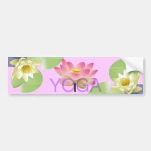 yoga lotus bumper sticker