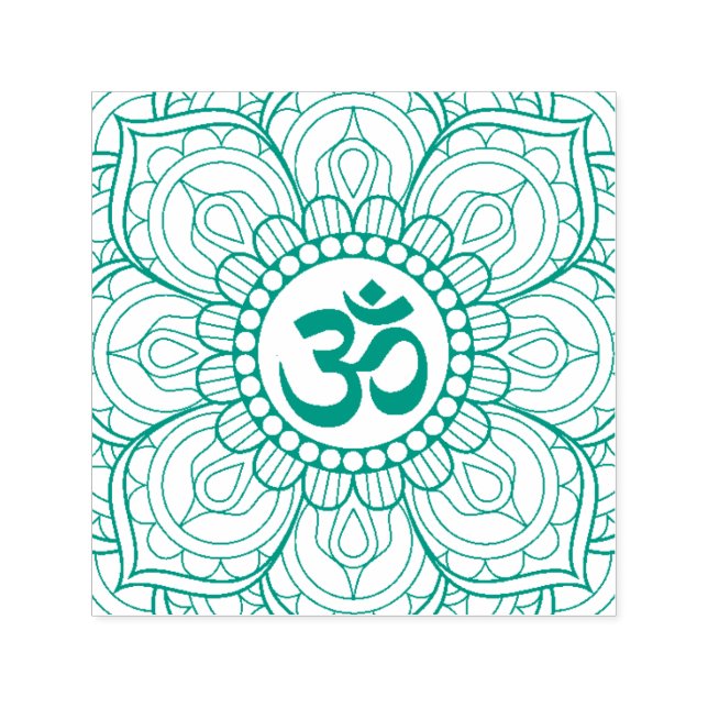 Yoga Lotus Mandala Om Symbol Namaste Self-inking Stamp (Design)