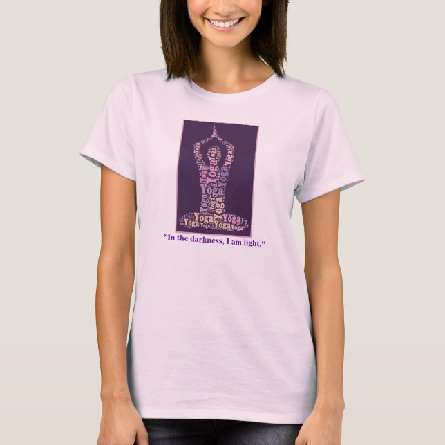 Yoga Lotus Pose In Purple With Spiritual Quote T-Shirt (Front)