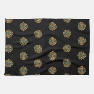 Yoga Lotus Pose Zen Graphic Tea Towel