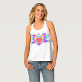 Yoga Lotus Rainbow Heart Singlet (Front Full)