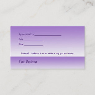 Yoga Lotus Woman Violet Business Apointment Card