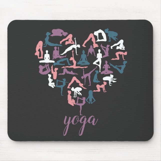 Yoga Love Silhouettes Mouse Pad (Front)