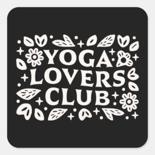 Yoga lover club yogi friends group square sticker