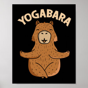 Yoga Lover Gift Women Capybara Meditation Yoga Poster