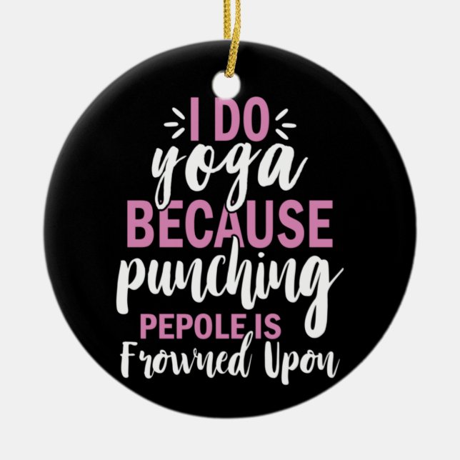 Yoga Lover | I Do Yoga Ceramic Tree Decoration (Front)