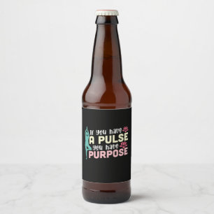 Yoga Lover   If You Have A Pulse Beer Bottle Label