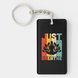 Yoga Lover Just Breathe Lotus Yoga Key Ring