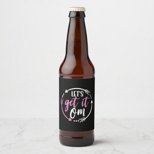 Yoga Lover | Lets Get It Om Beer Bottle Label (Front)