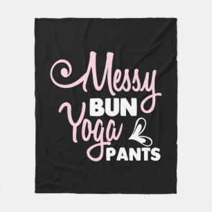 Yoga Lover   Messy Bun Yoga Pants Fleece Blanket